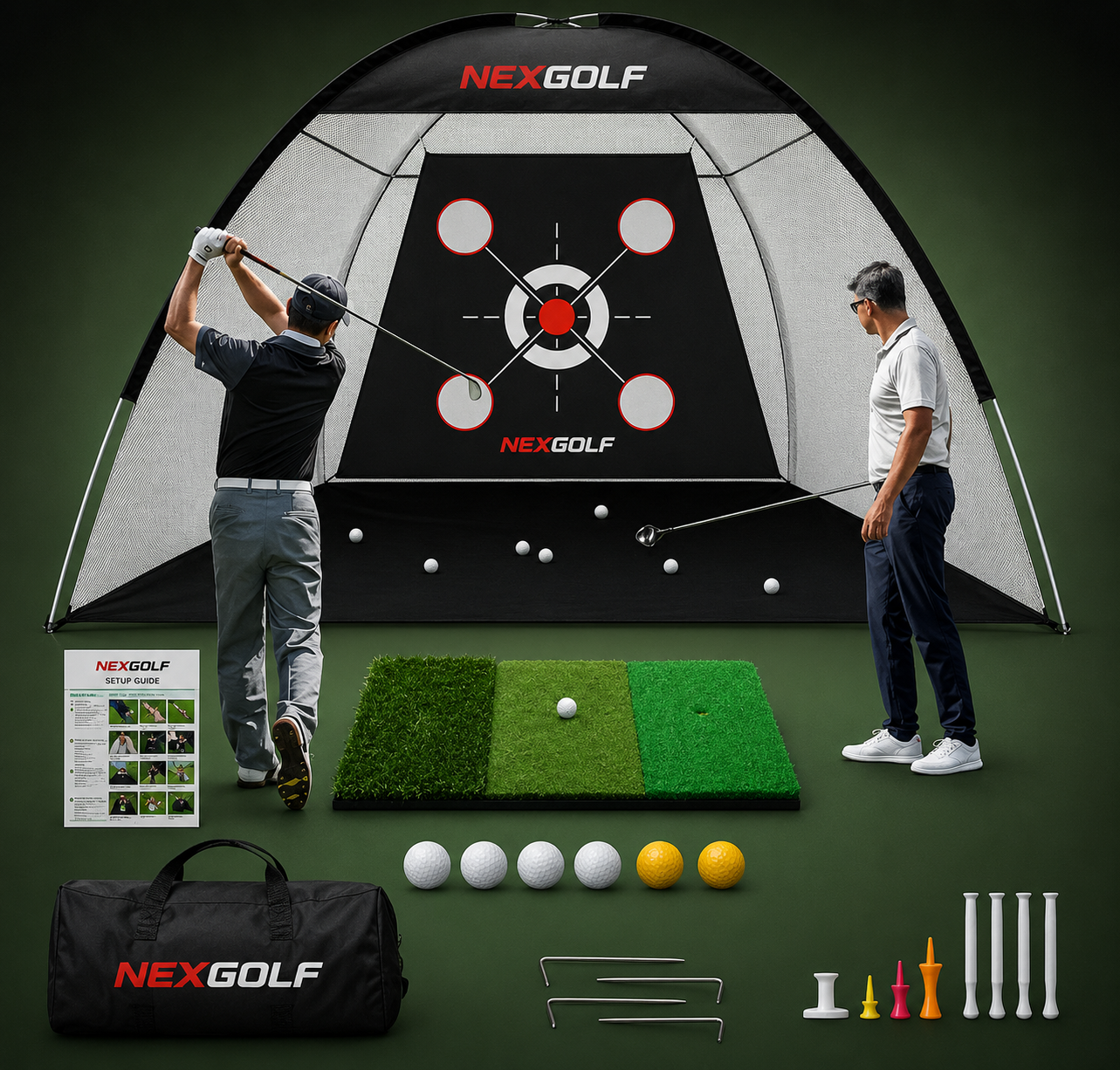 Nex Golf Heavy Duty Golf Net for Real Golf Balls – Backyard Practice Net