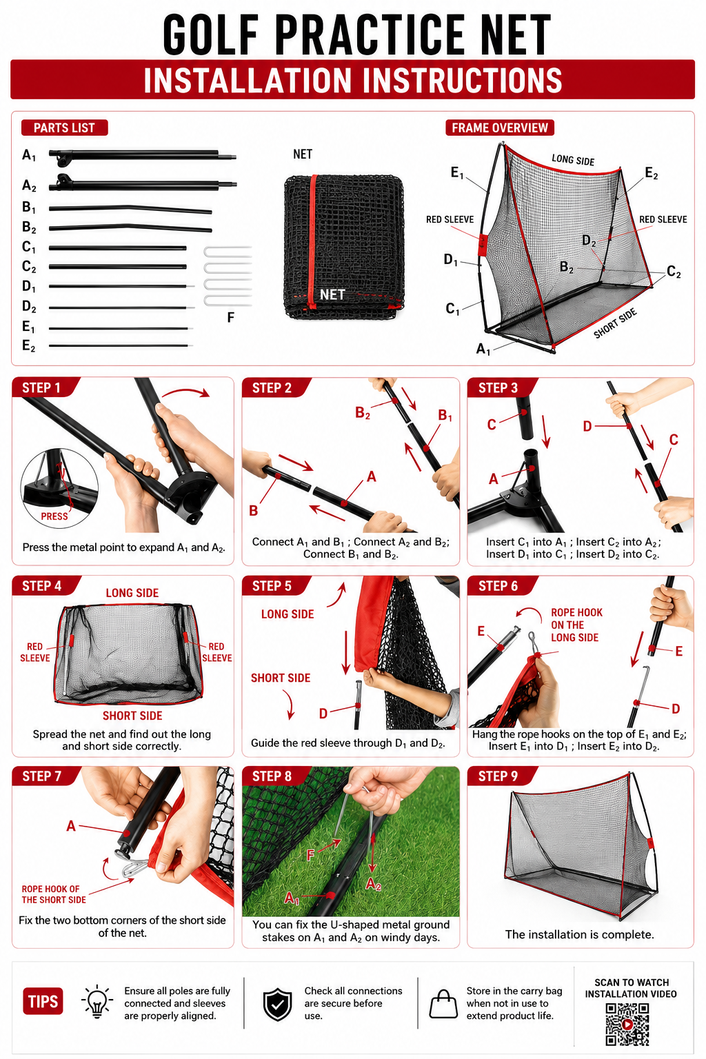 Nex Golf Heavy Duty Golf Net for Real Golf Balls – Backyard Practice Net